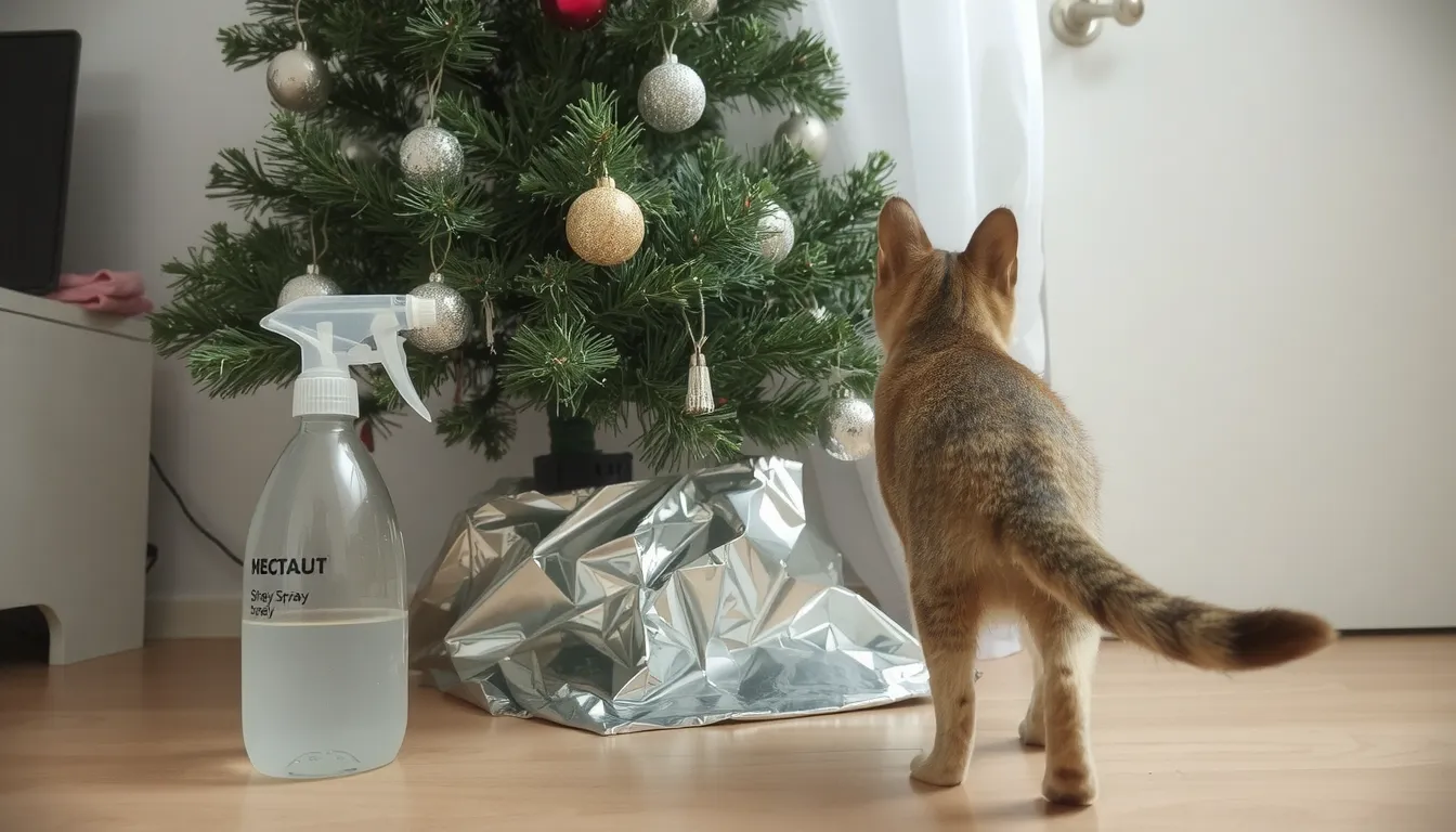 repulsif chat sapin de noel