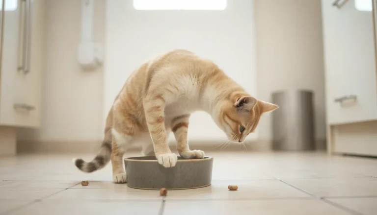 Pourquoi mon chat gratte autour de sa gamelle ? Explications et solutions