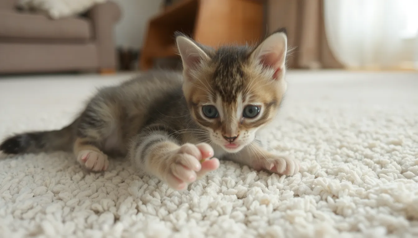 chaton qui se mordille la queue
