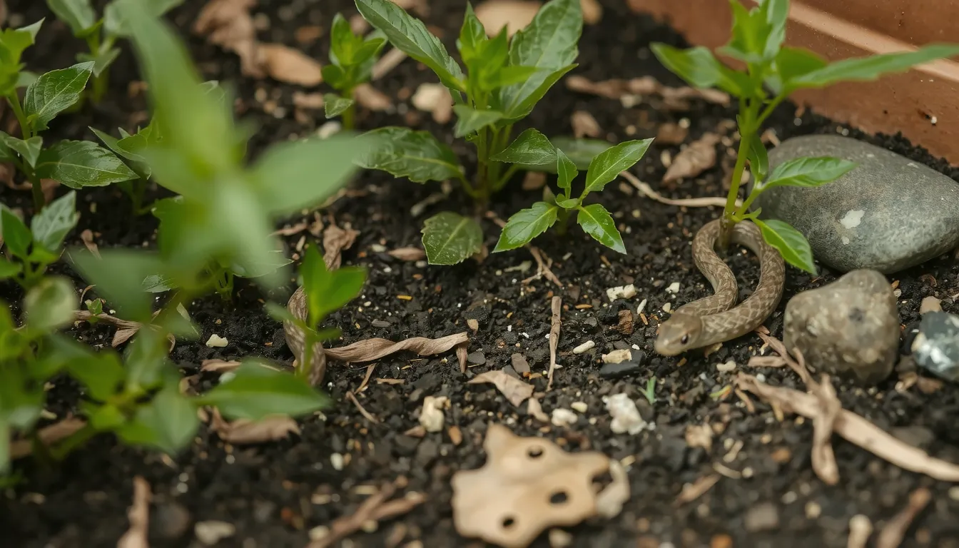 petit serpent dans jardin